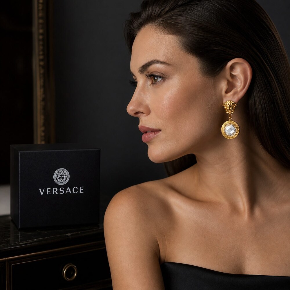 Versace Bold Statement Earrings Style 9 | New with Box - Picture 9 of 9